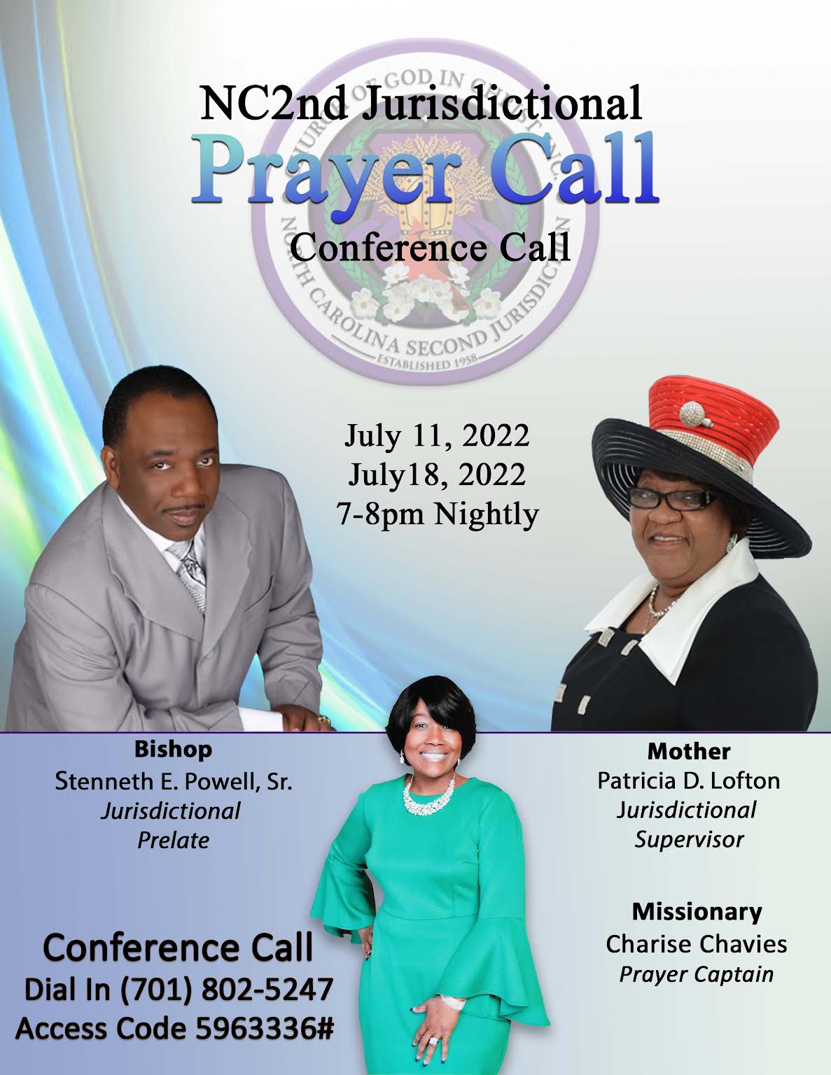 nc2nd jurisdictional prayer call prayer call2