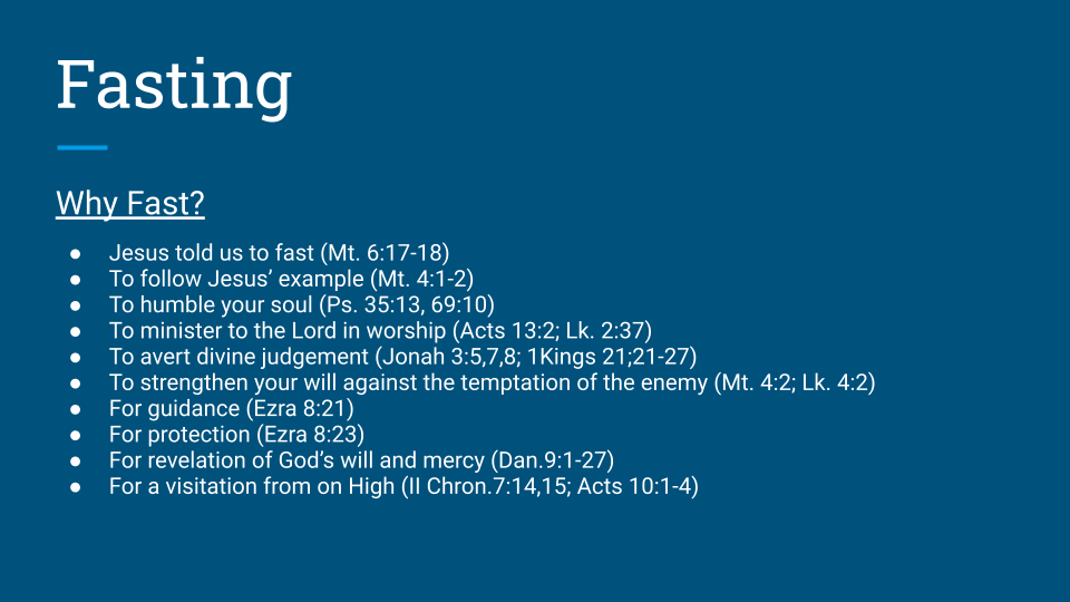 A Call to Prayer and Fasting slide 4